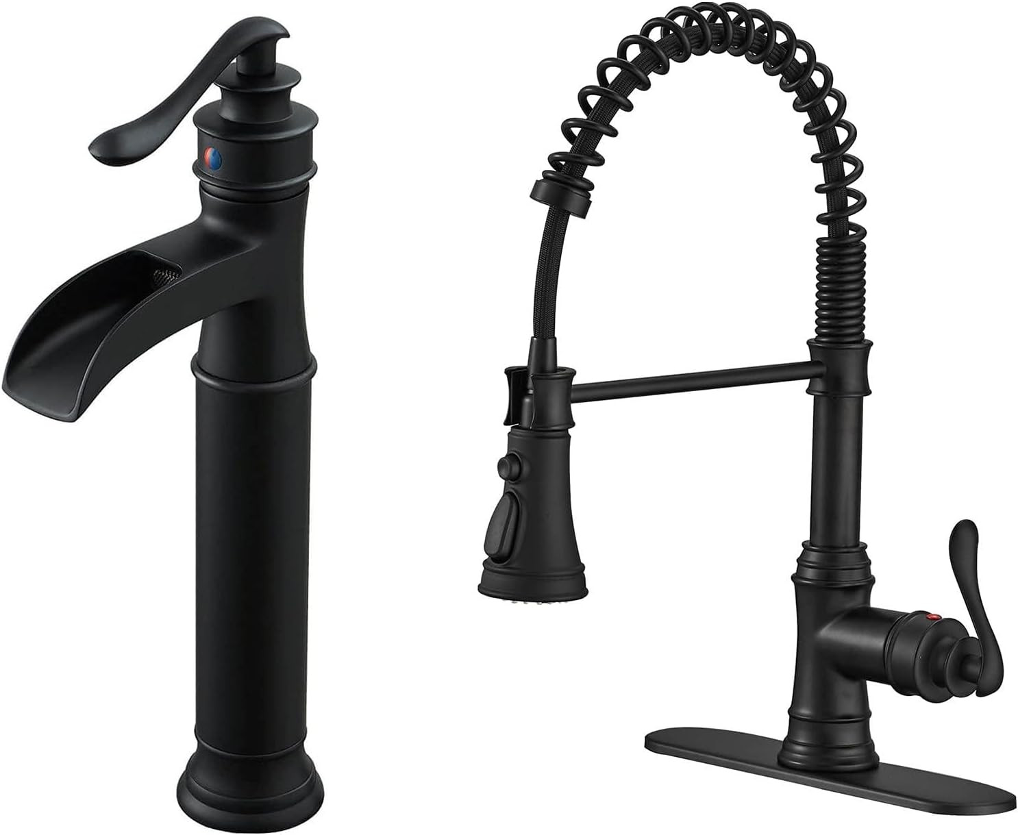 Matte Black Pull Out Kitchen Sink Faucet with 3 Spray Modes and Single Handle