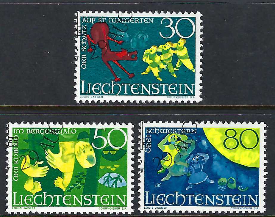 Liechtenstein - 1968 3v. CTO NH Fairy Tales Fantasy