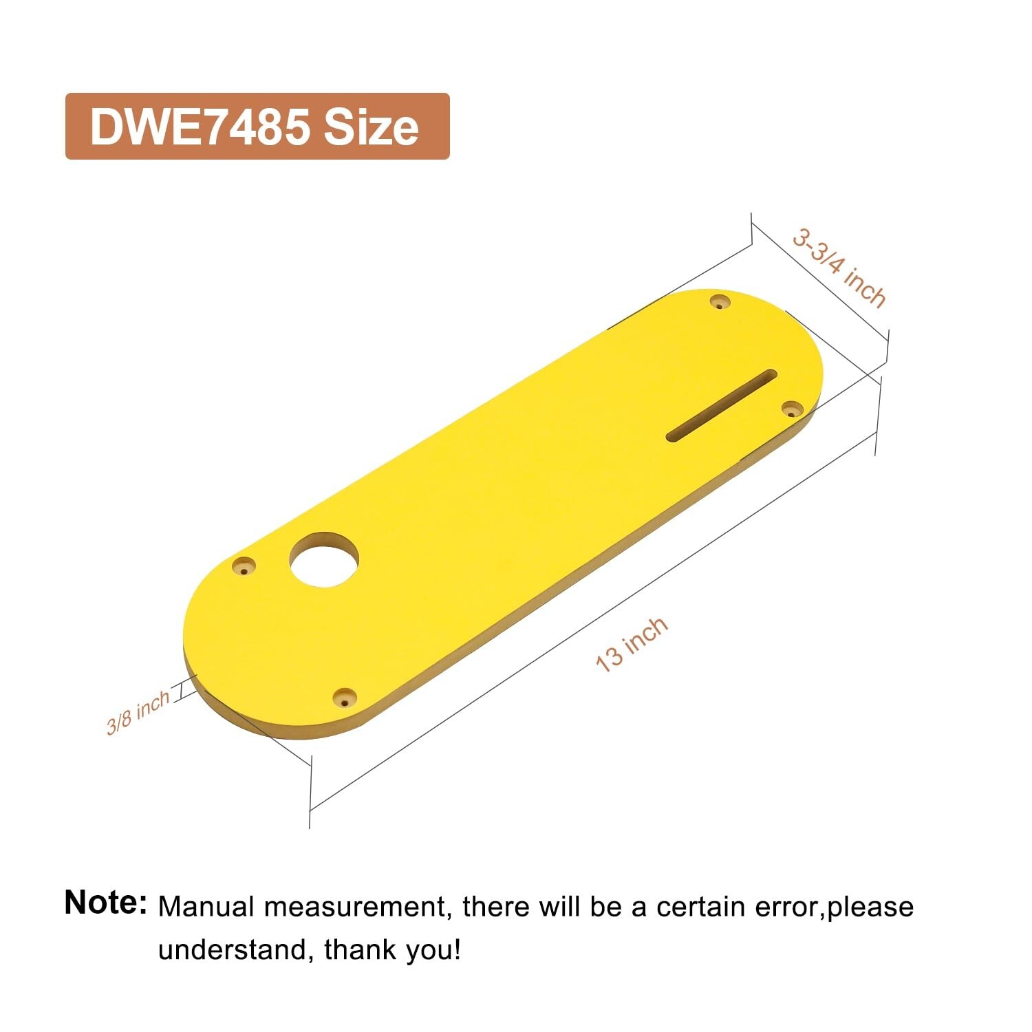 3 Pack Zero Clearance Inserts Laminated Fit for DeWalt DWE7485 DCS7485B, DCS7...