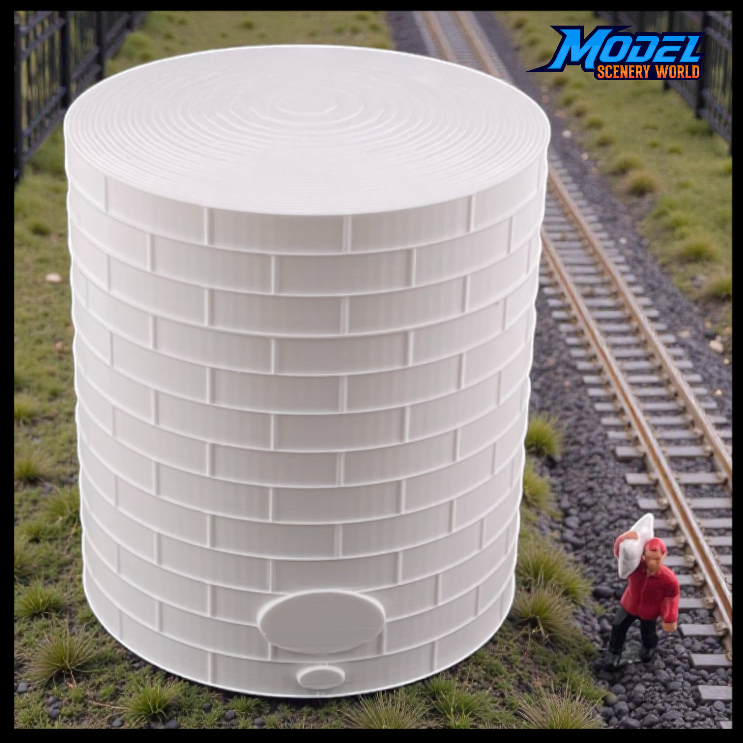N Scale 1:160 Tall Oil or Fuel Storage Tank White