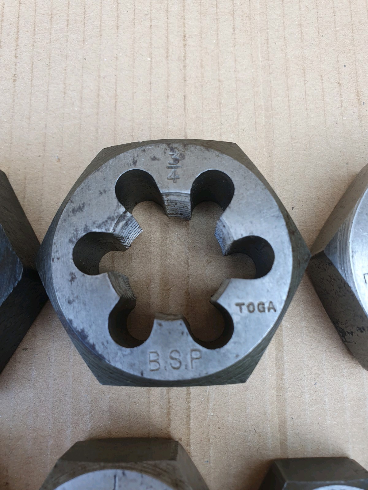 Vintage Hexagonal Rethreading Dies Imperial Measurements