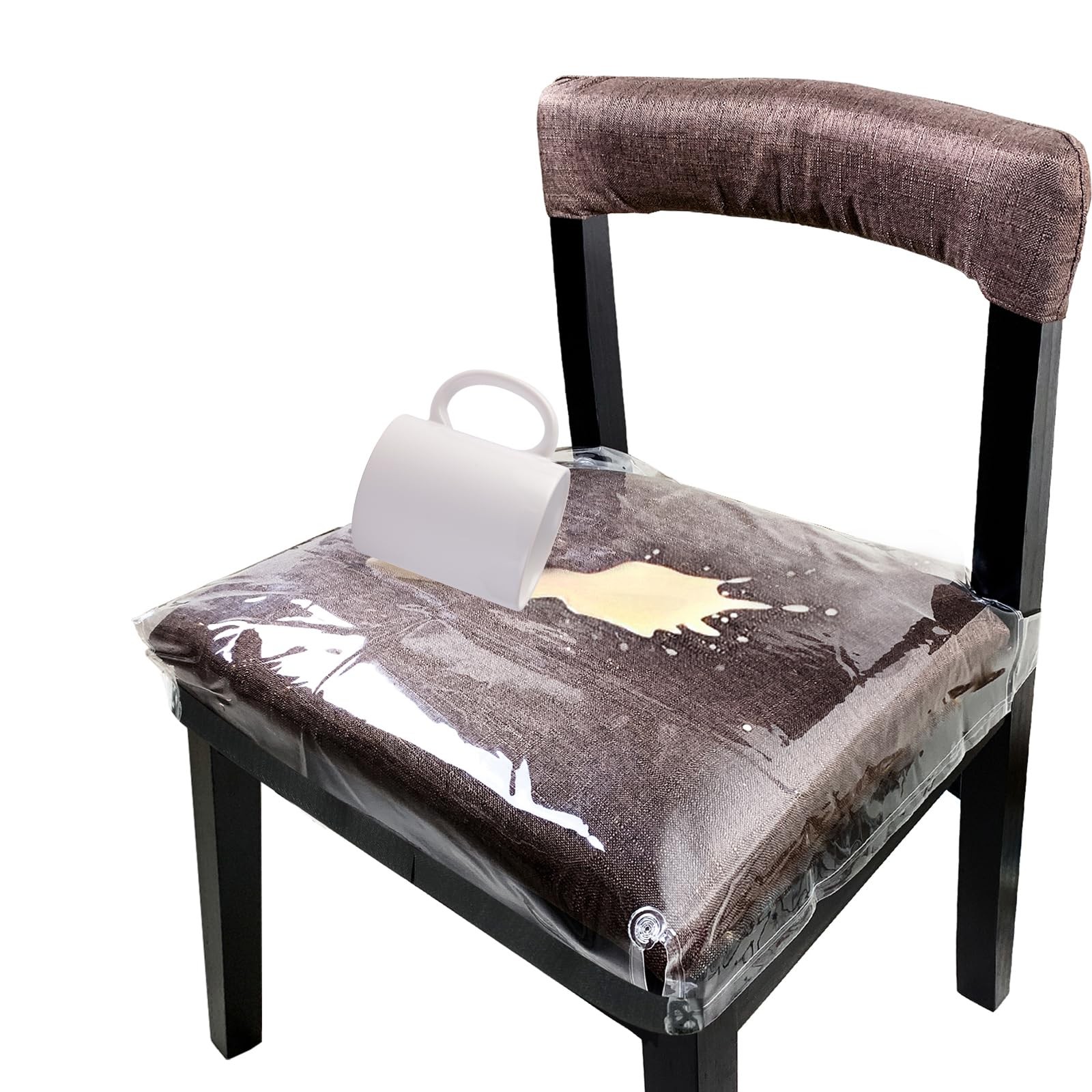 4 Pack Large Plastic Chair Covers for Dining W22 x D17 x H4 inches, Clear