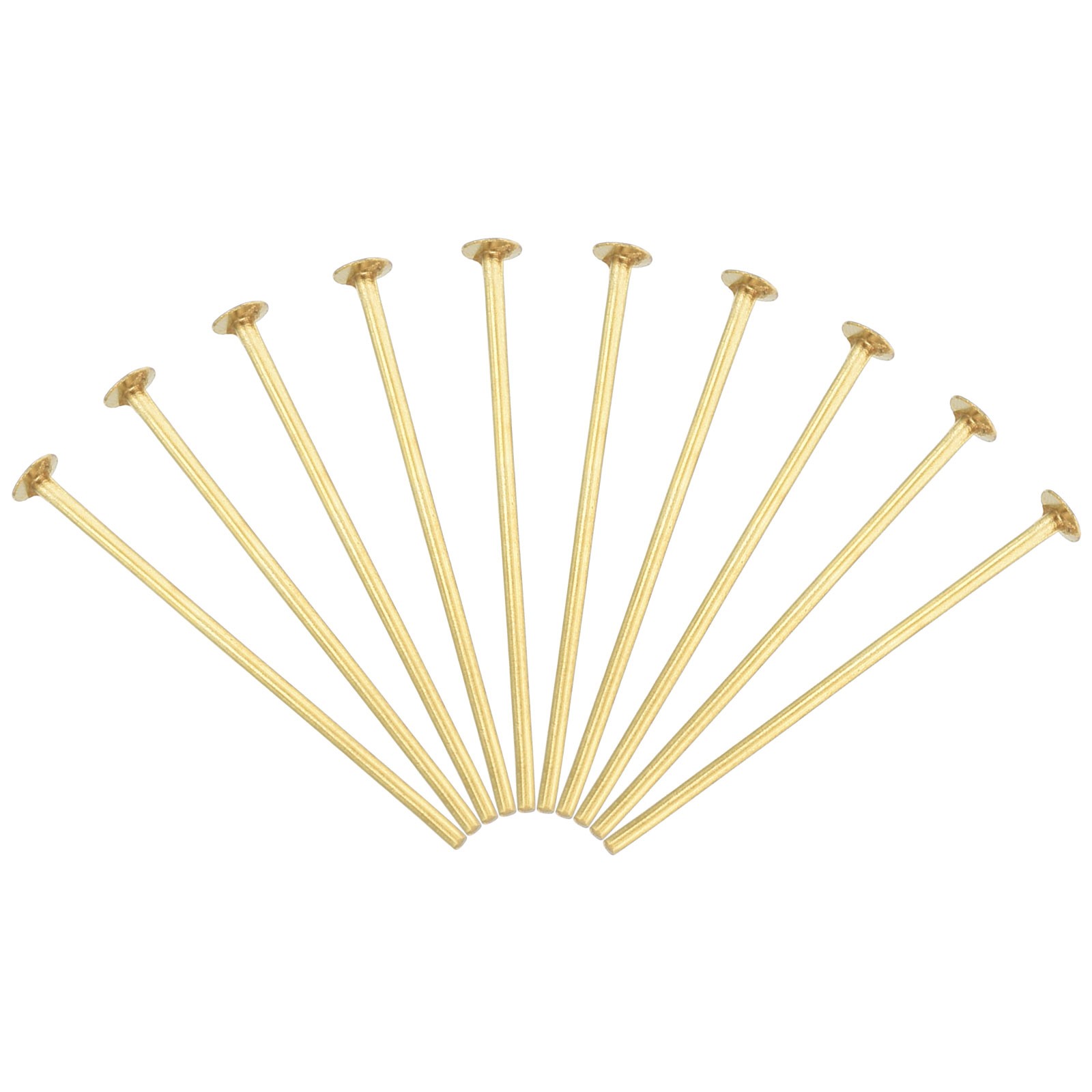 100Pcs 2.5mm OD x 25mm L Chandelier Connector Clips Copper Pins Golden