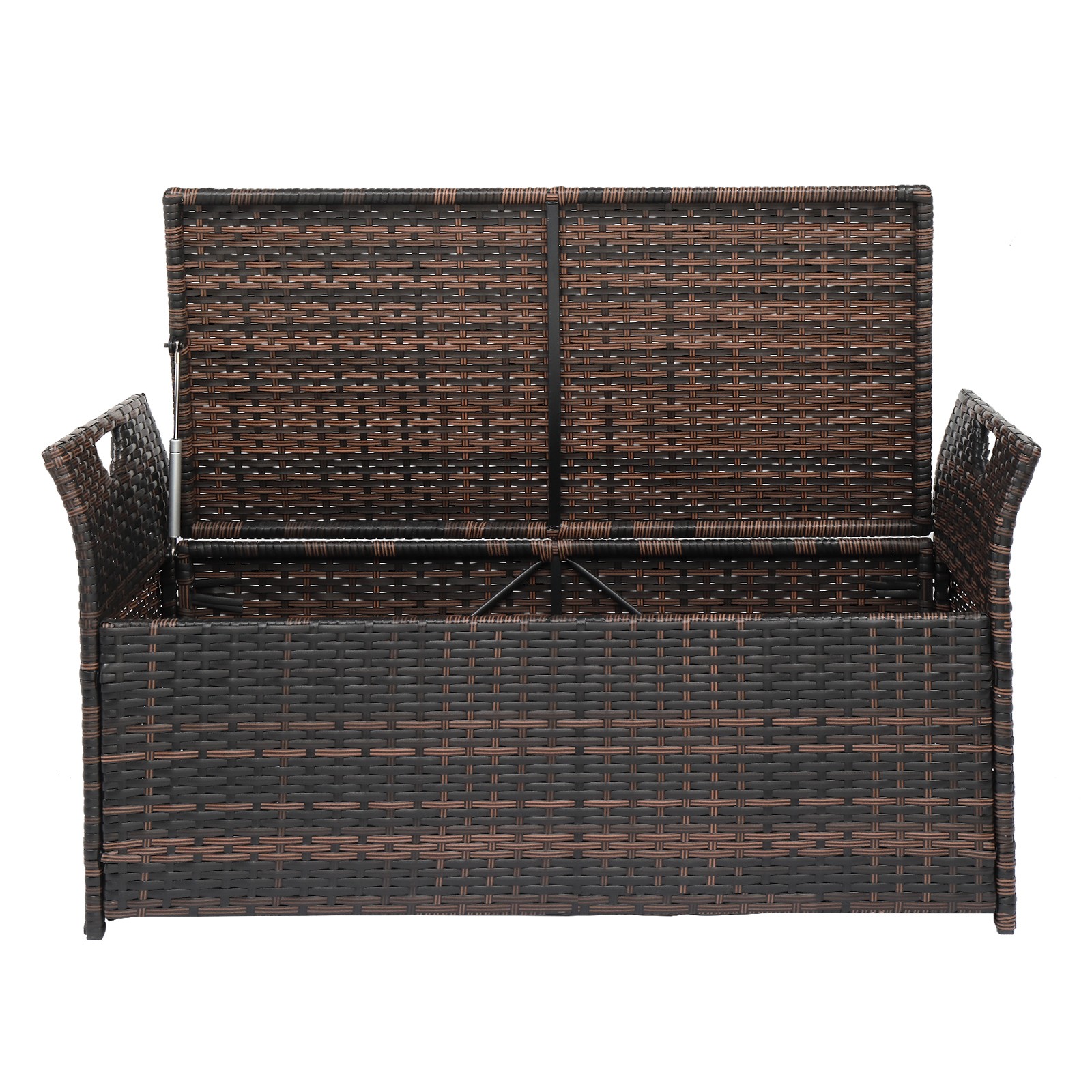 106*52*46cm Iron Frame Can Accommodate Brown Gradient Footstool Rattan Locker