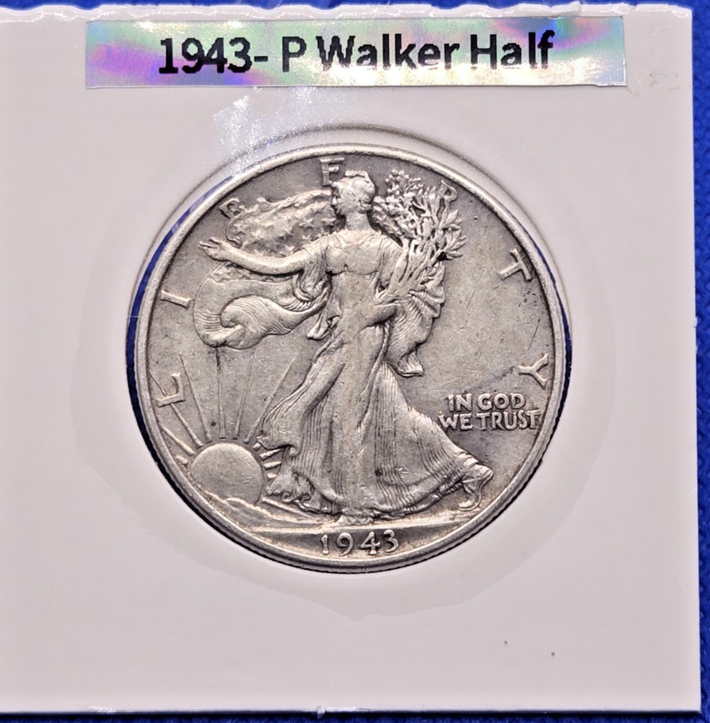 👌1943-P Liberty Walker Half - Nice Age Toning  #440