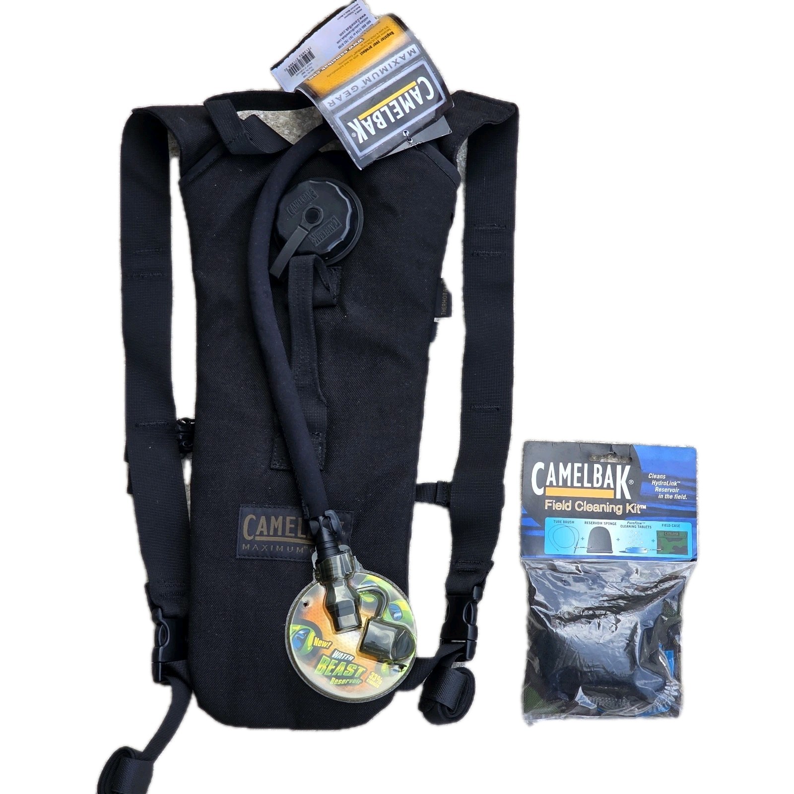 Camelback Maximum Gear Thermobak 70oz 2L New with Tags Black Hiking Cleaning Kit