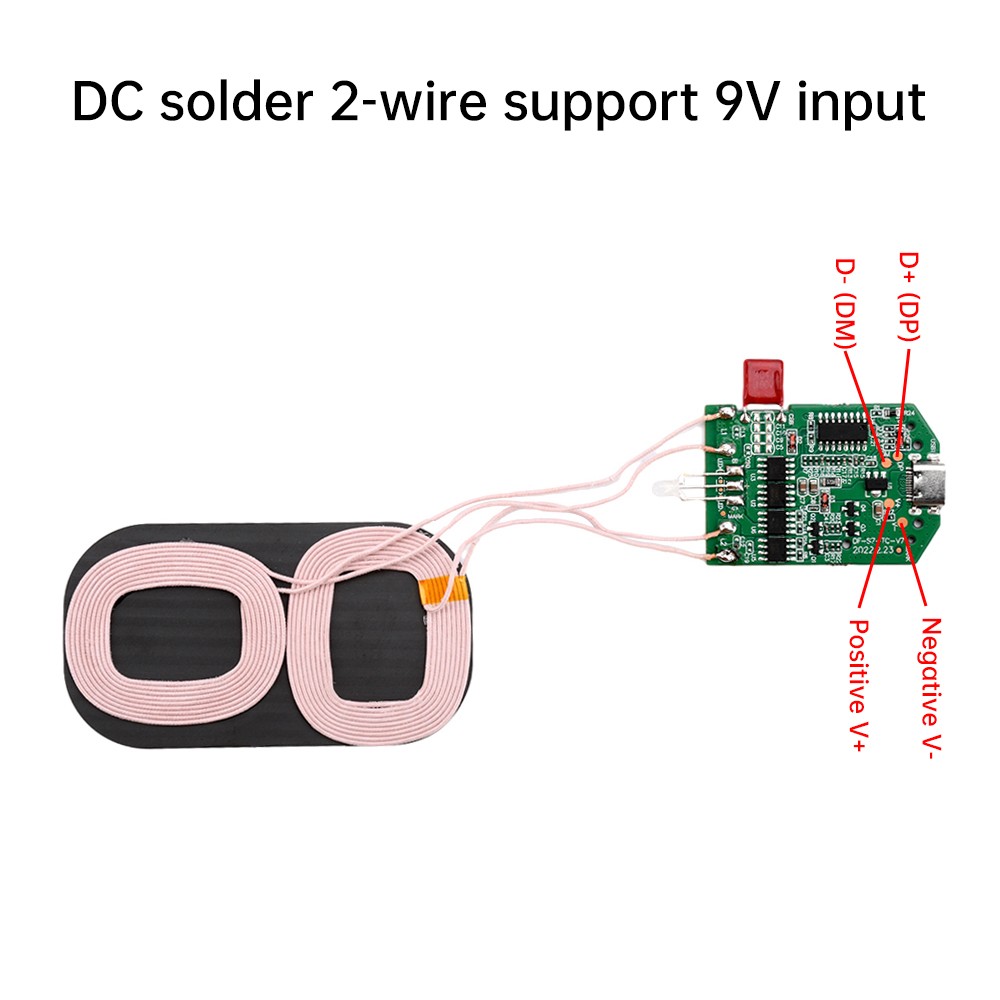2PCS Dual Coil 15W Wireless Charger Transmitter Module Fast Charging Board DIY