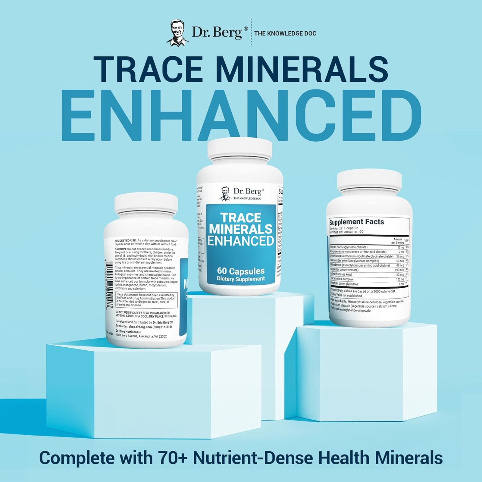 Dr. Berg Trace Minerals Enhanced Complex - 70+ Nutrients,Energy & Immune Support