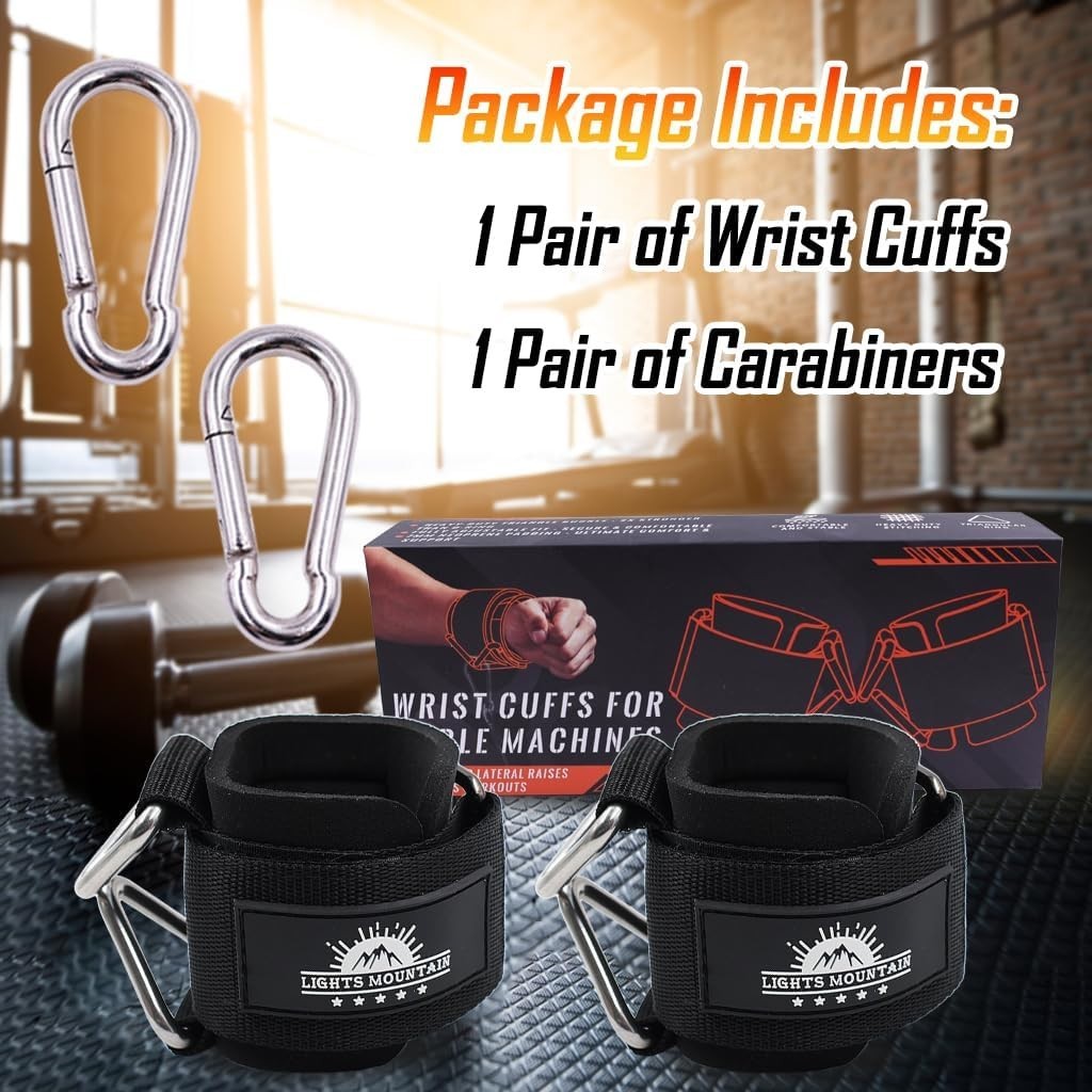 Adjustable Wrist Cuffs with Welded Triangle Ring – Perfect for Shoulder Workouts