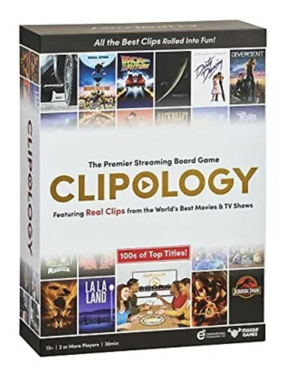 Moose Games Clipology New Premier Streaming Board Party Game Movie TV Trivia