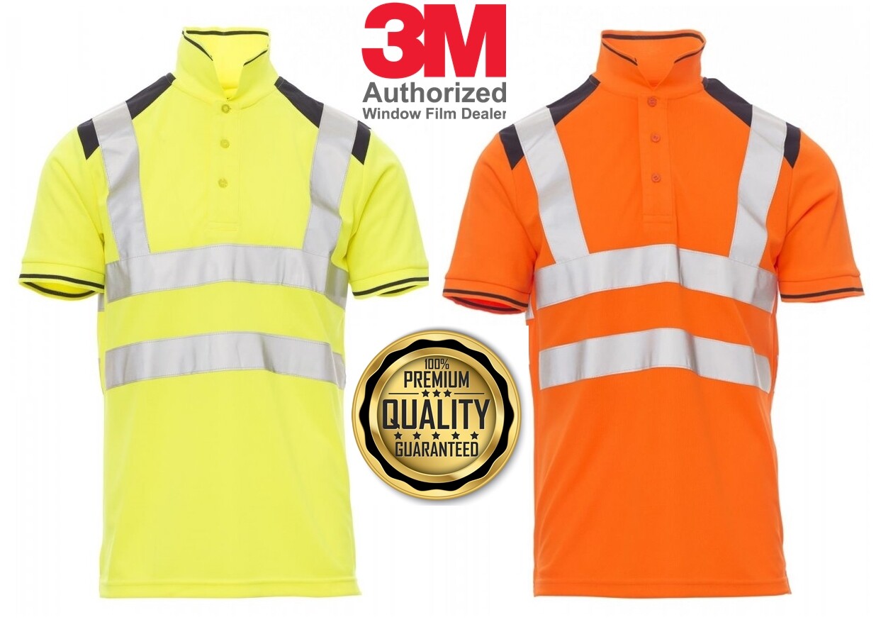 Plus Size Mens Polo Shirt T-Shirt High Visibility 3M Fluorescent Up to 7XL