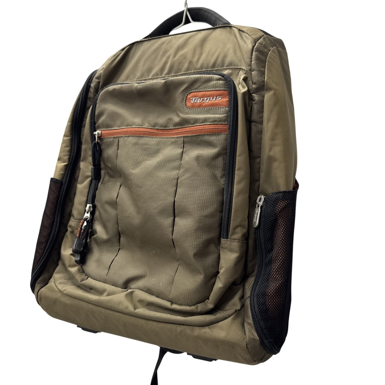 Targus Laptop Backpack Olive Green Water Resistant Multiple Pockets