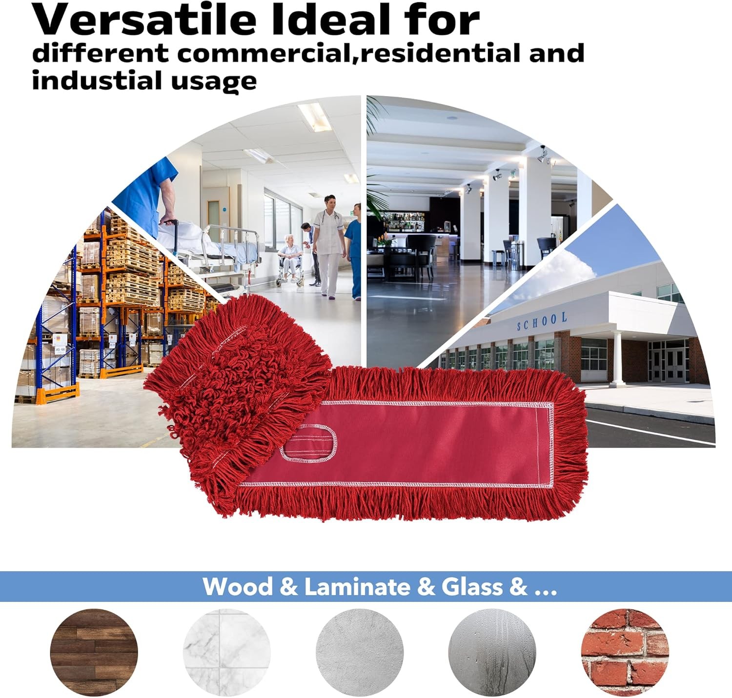 Matthew Cleaning 36'' Industrial Strength Cotton Dust Mop Refill Washable