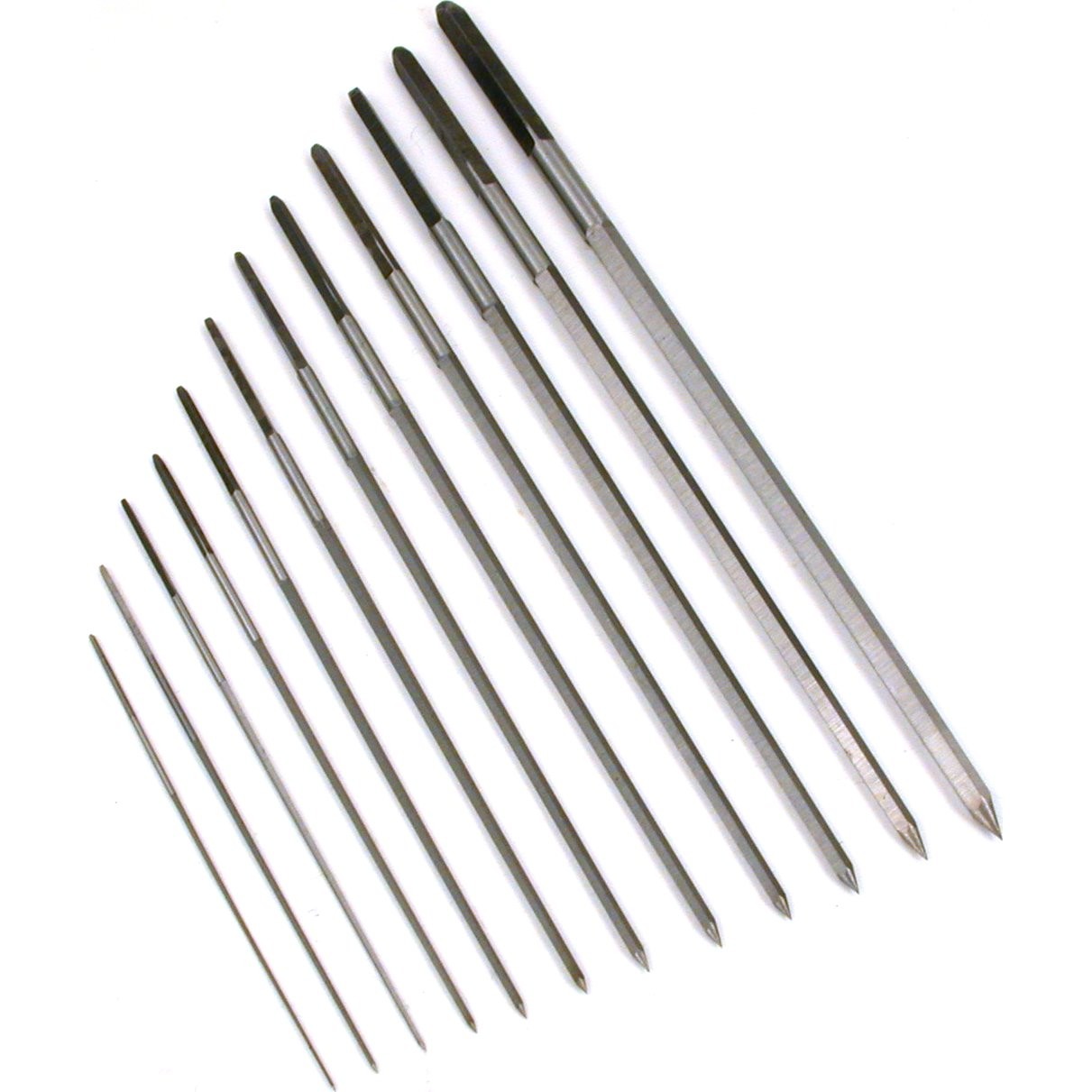 Broach Set of 12, Clockmakers Cutting, Sizes 15/70