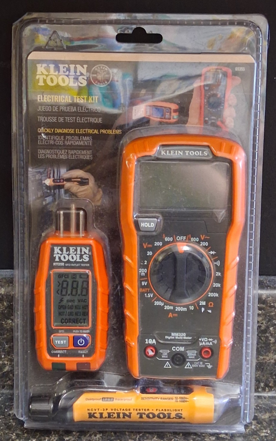 (RI4) Klein Tools 69355 Multimeter/Volt/Outlet Tester Premium Electrical Set