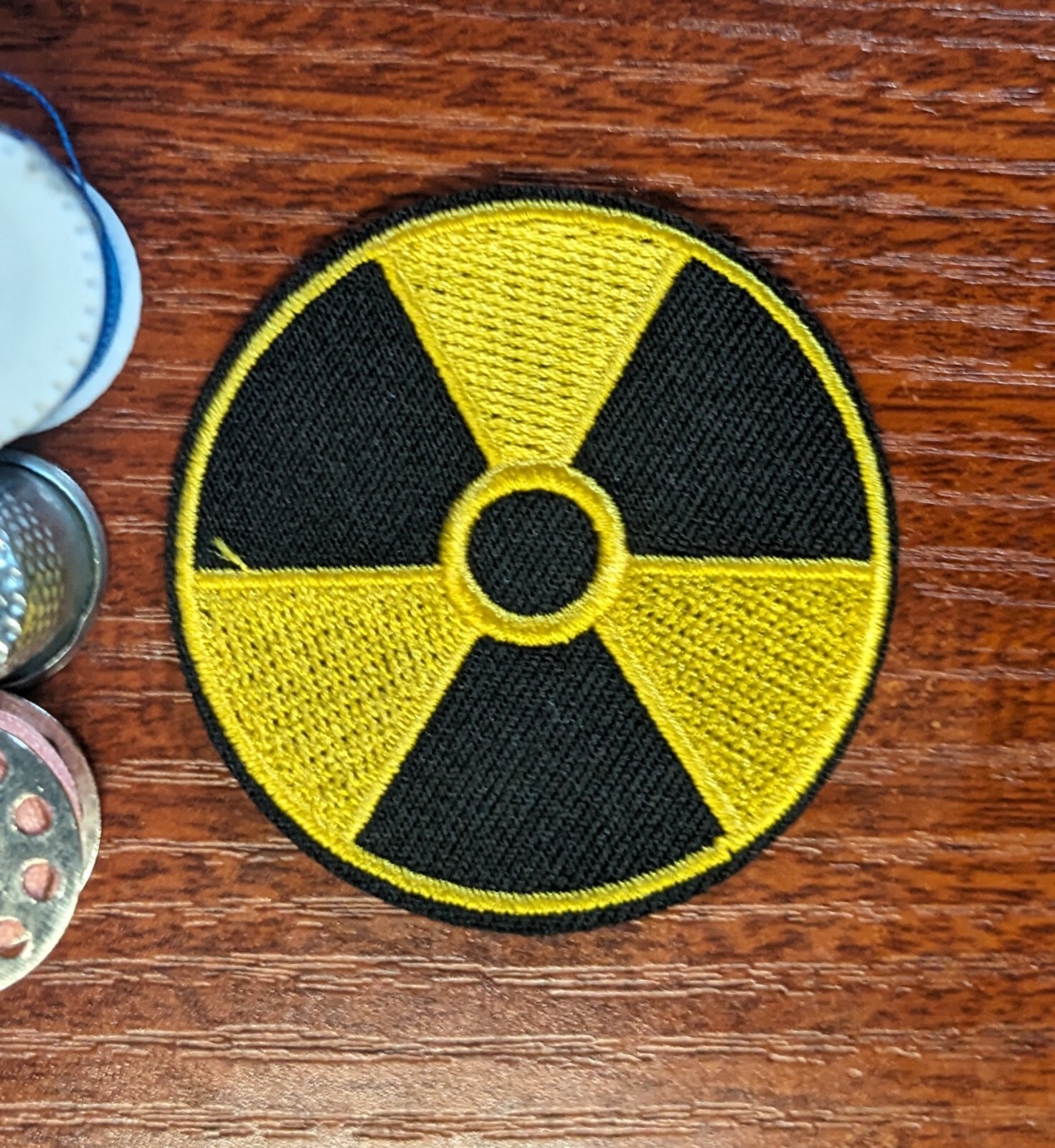 Radioactive Warning Sign Patch Nuclear Toxic Goth Punk Embroidered Iron On 2.25"