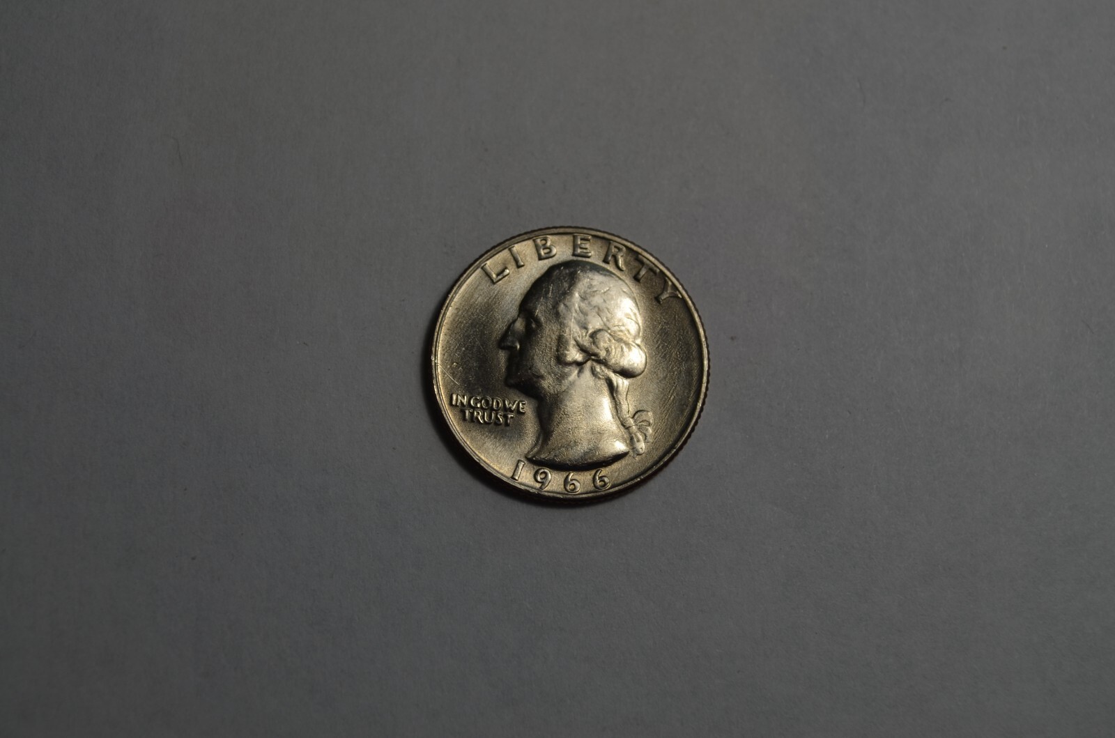 1966 P UNCIRCULATED WASHINGTON QUARTER BUSINESS STRIKE KEY COIN NOT SMS #96