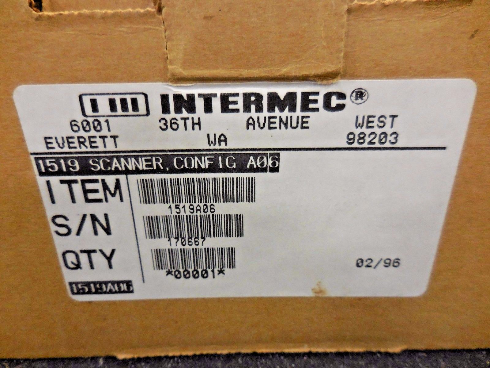 Intermec 1519A06 Configuration Barcode Scanner