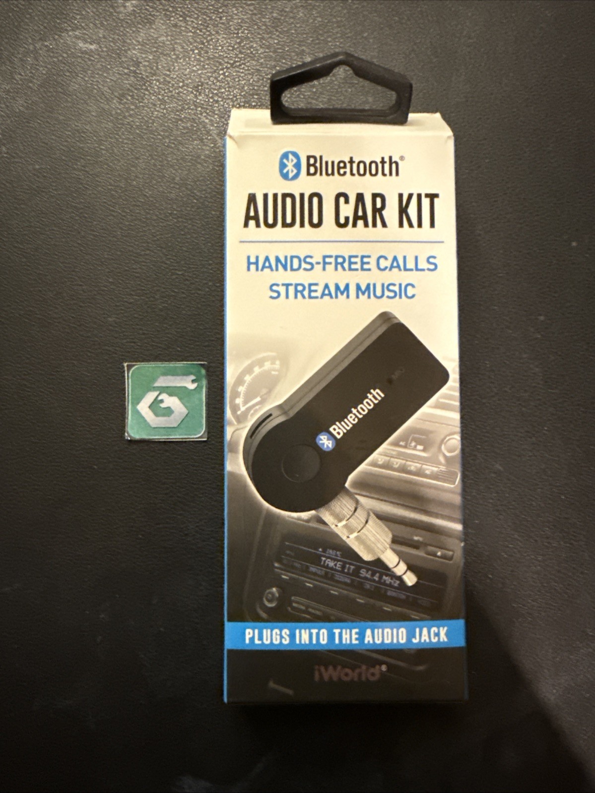 iWorld OEM Bluetooth Audio Car Kit w/USB Charging Cable 3.5mm Open Box
