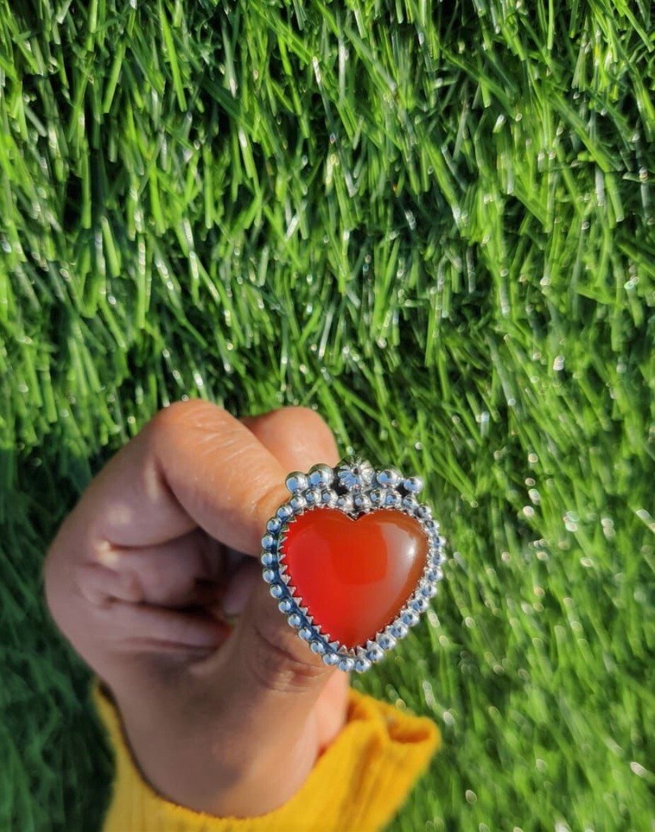 Good  Looking Carnelian  Gemstone 925 Sterling Silver Handmade Ring All Size