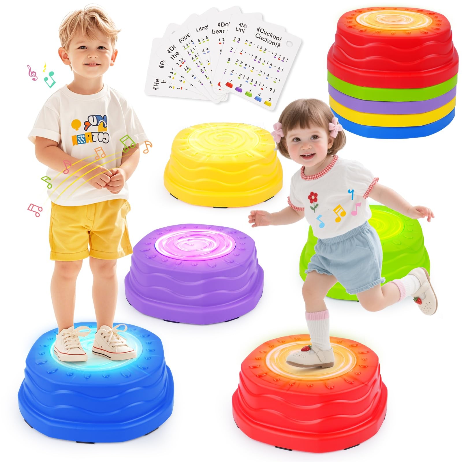 Stepping Stones for Kids,Toddler Stepping Stones Indoor & Outdoor, 5pcs Light