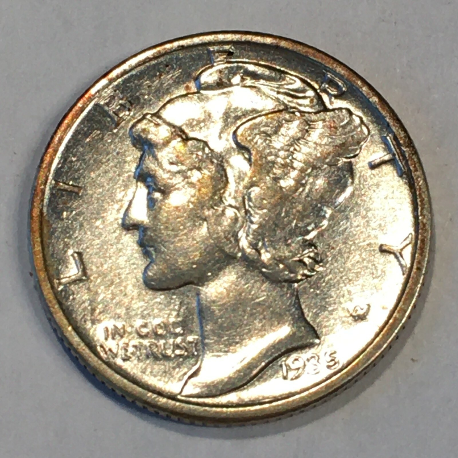 1935 Silver Mercury Dime - High Quality Scans #L851