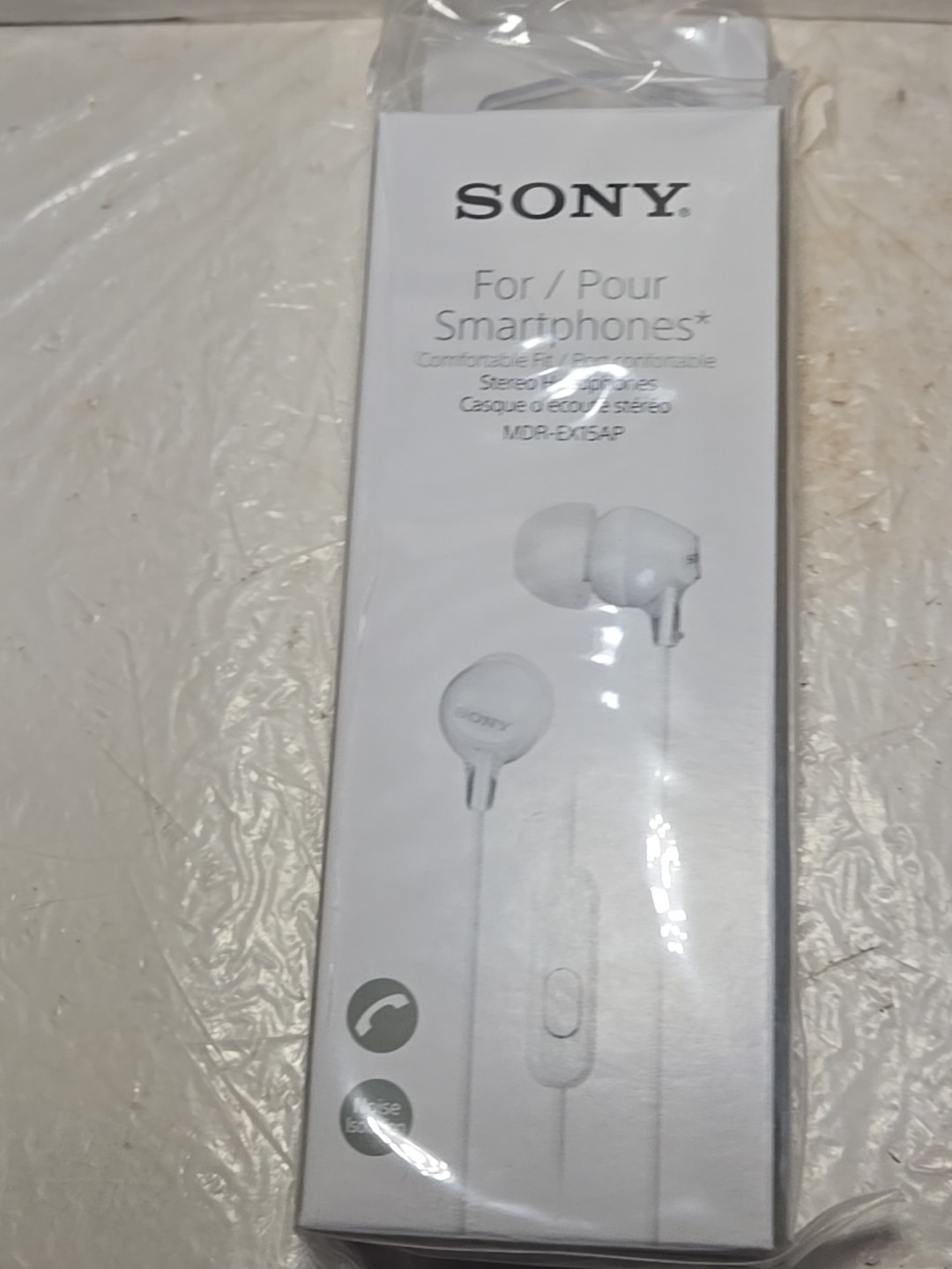 Sony MDR-EX15AP In White. Wired Earbuds With Noise Isolation. With Microphone!!