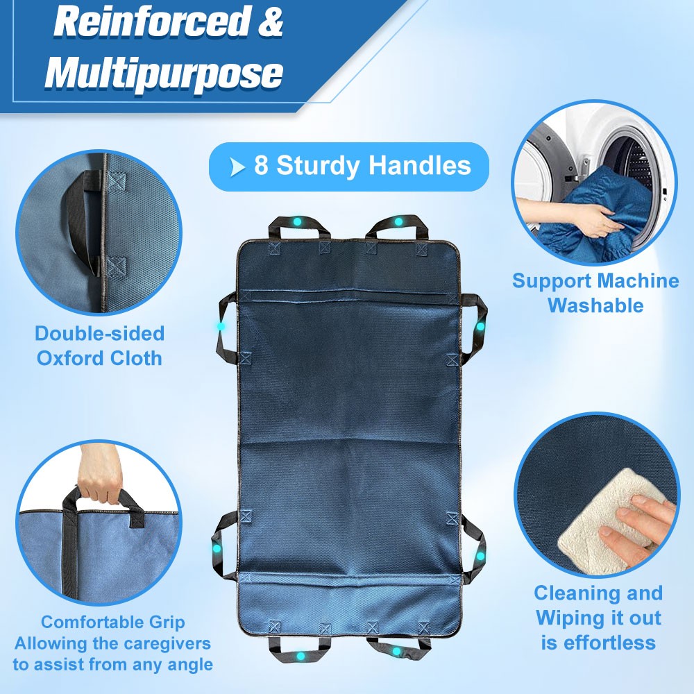 For Lifting Turning Blue Positioning Bed Pad with Handle Patient Transfer Sheet