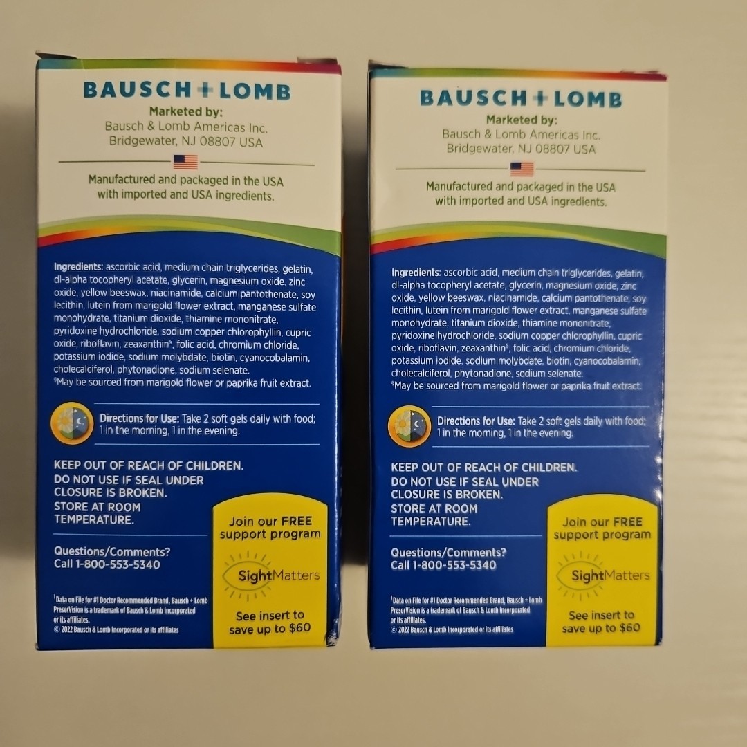 PreserVision Areds 2 Formula Multi Vitamin Softgel 80 Count X2 Exp 07/2026+