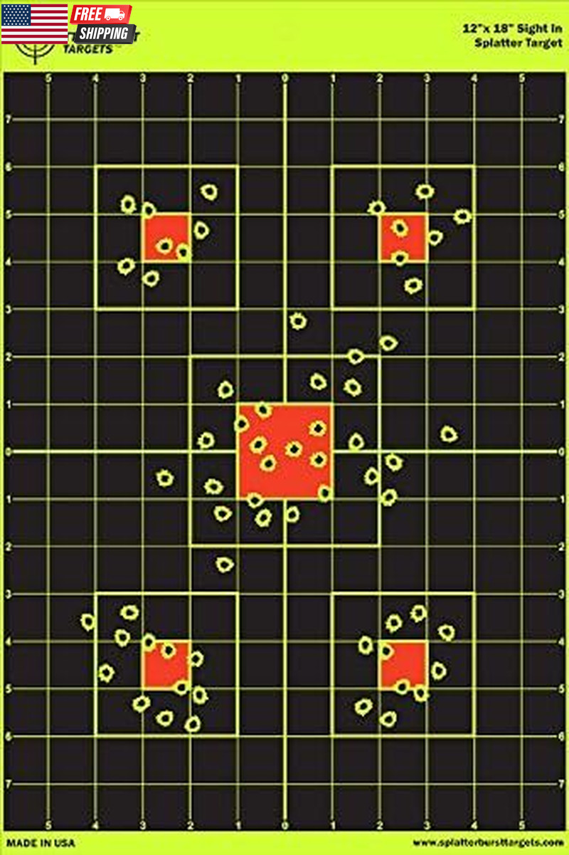 12"X18" Sight in Splatterburst Target - Instantly See Your Shots Burst Bright Fl