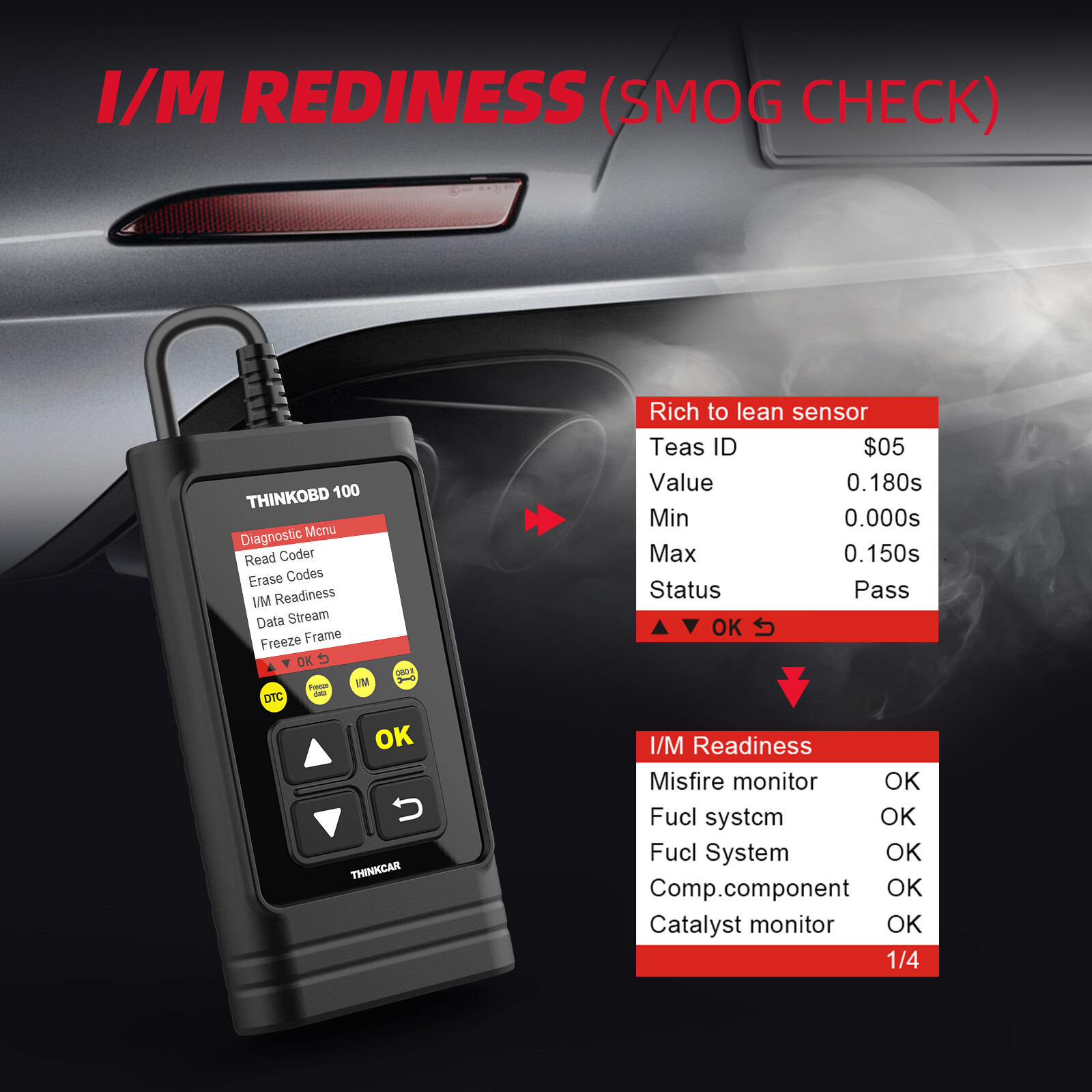 ThinkOBD 100 Auto Diagnostic Vehicle Fault Engine Code Reader OBD2 Scanner Tool