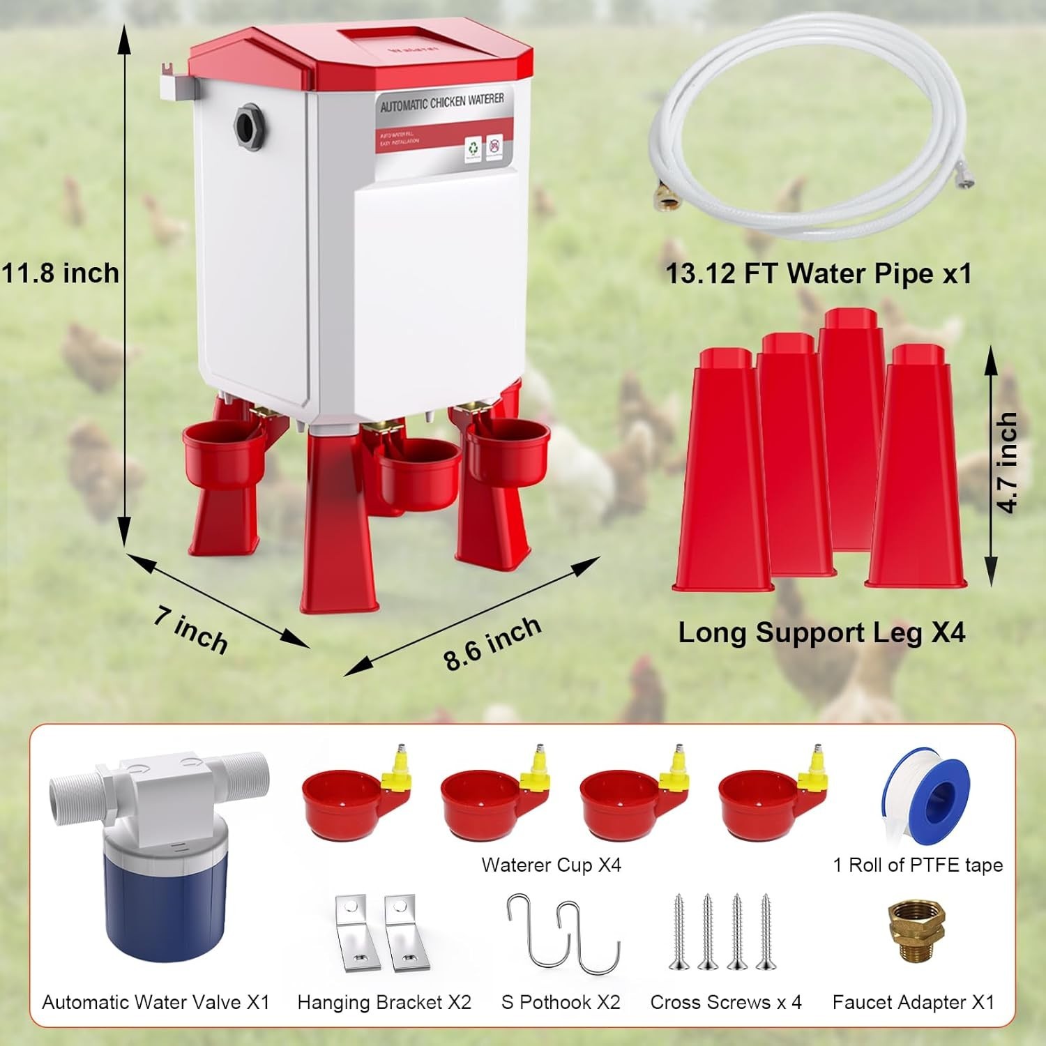 Automatic Chicken Waterer Large Chicken Waterer System Pou USA