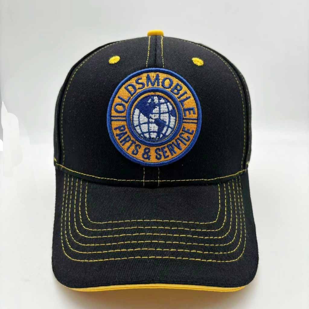 Oldsmobile Parts & Service Black Yellow Bill Cap Embroidered Official Licensed