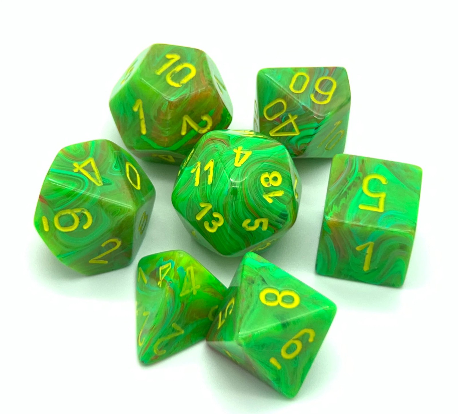 Chessex Dice Set - Vortex Slime/Yellow