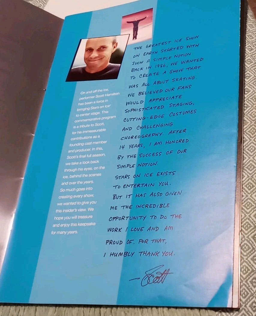 Scott Hamilton Commemorative Issue Program Stars On Ice 2000 – 2001