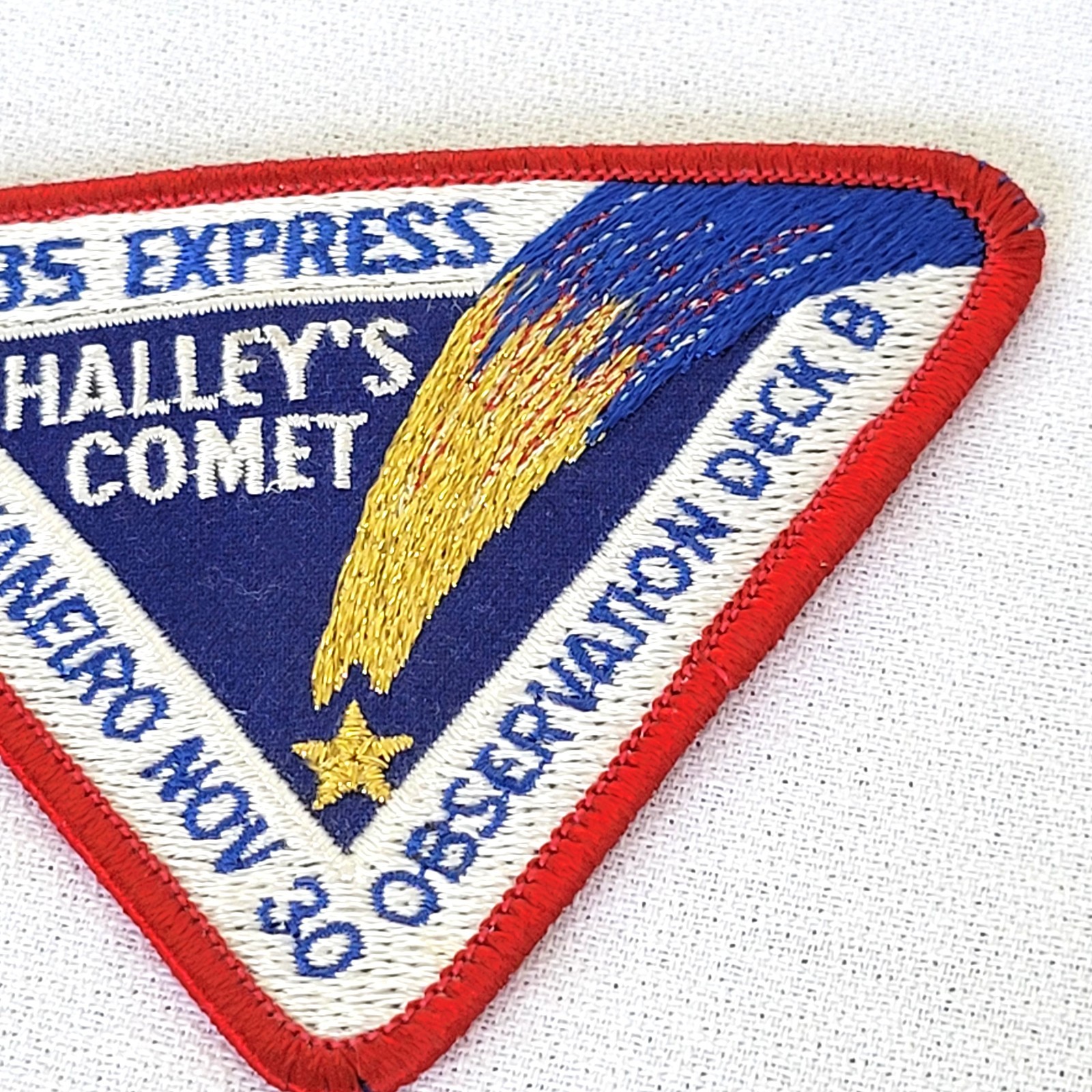 Vintage 1985 Halley's Comet Express Rio de Janeiro Patch Observation Deck B