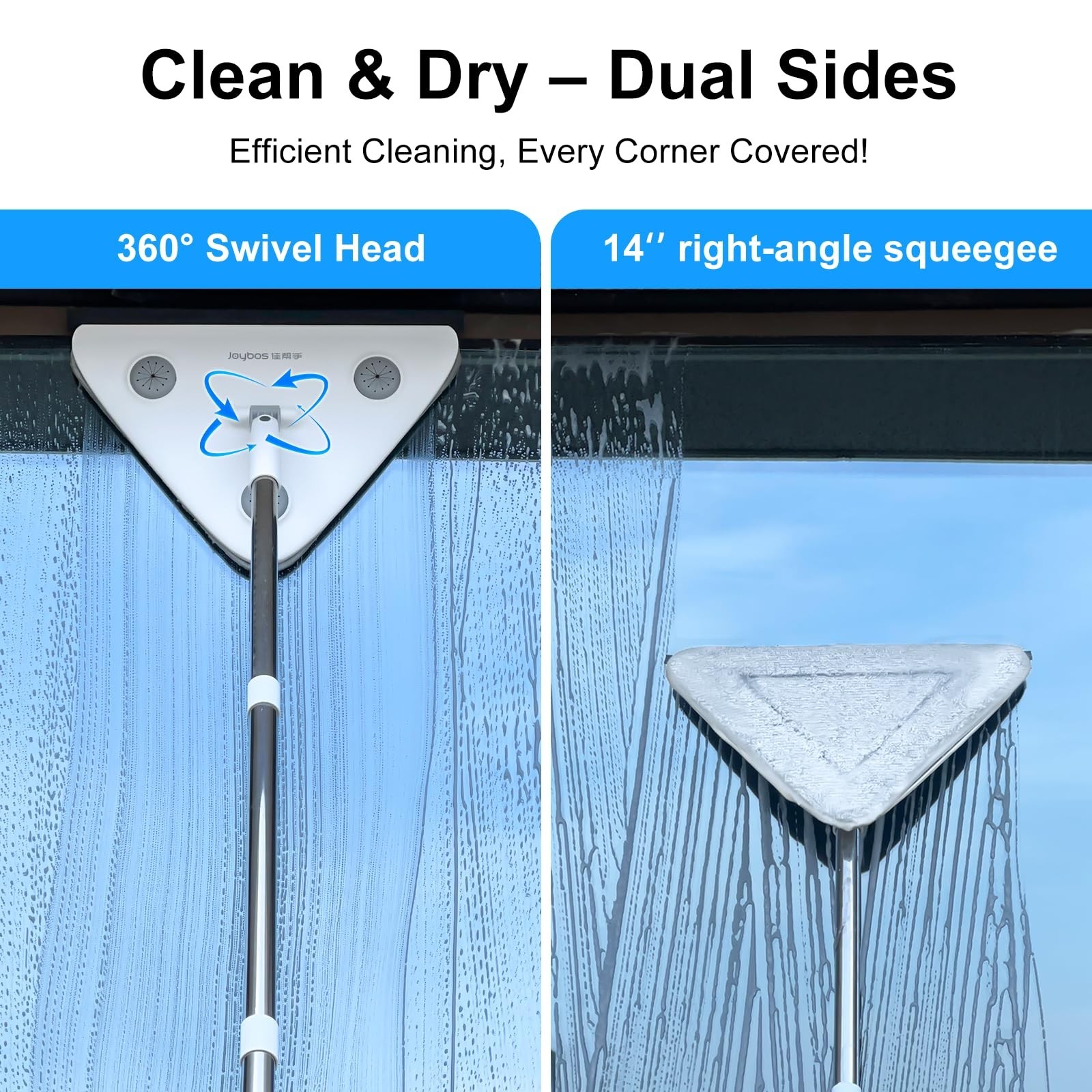 CTIME 78'' 3 in1 Professional Window Squeegee & Wall Mop : Window Cleaning Ki...
