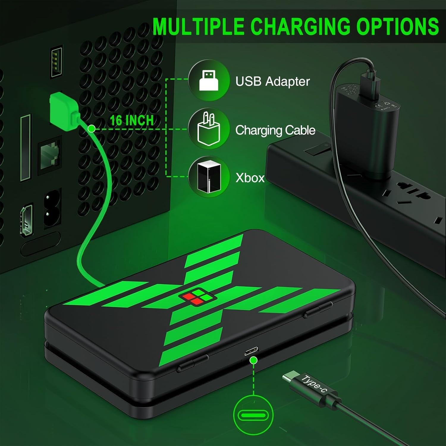 4x5520mWh Controller Battery Pack for X-Series X/S, Rechargeable Battery for ...