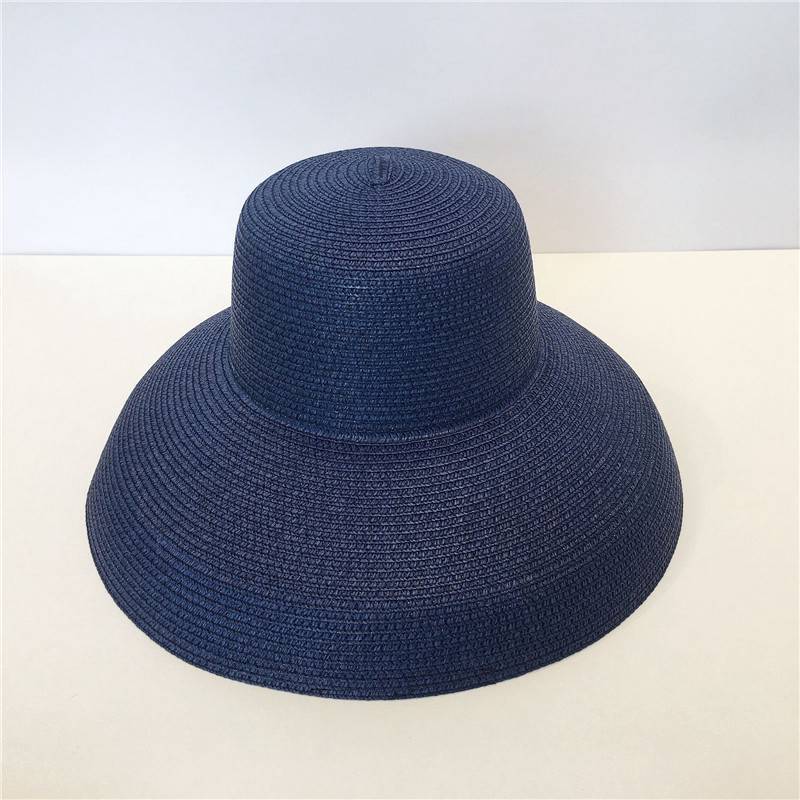 Summer Straw Hat Classical Hepburn Handmade Women Wide Brim Beach Sun Hats