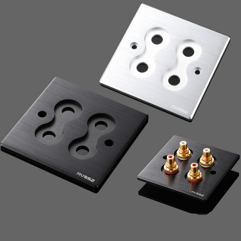 1Pcs 86 type fever wall plug audio ferrule 2-bit thickened socket panel RCA HiFi