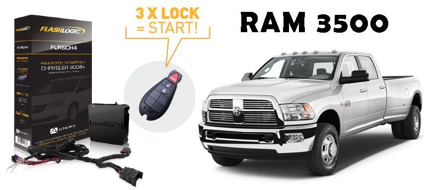 Flashlogic Remote Start for 2012 Ram 3500 V8 Pickup /Plug And Play Harness
