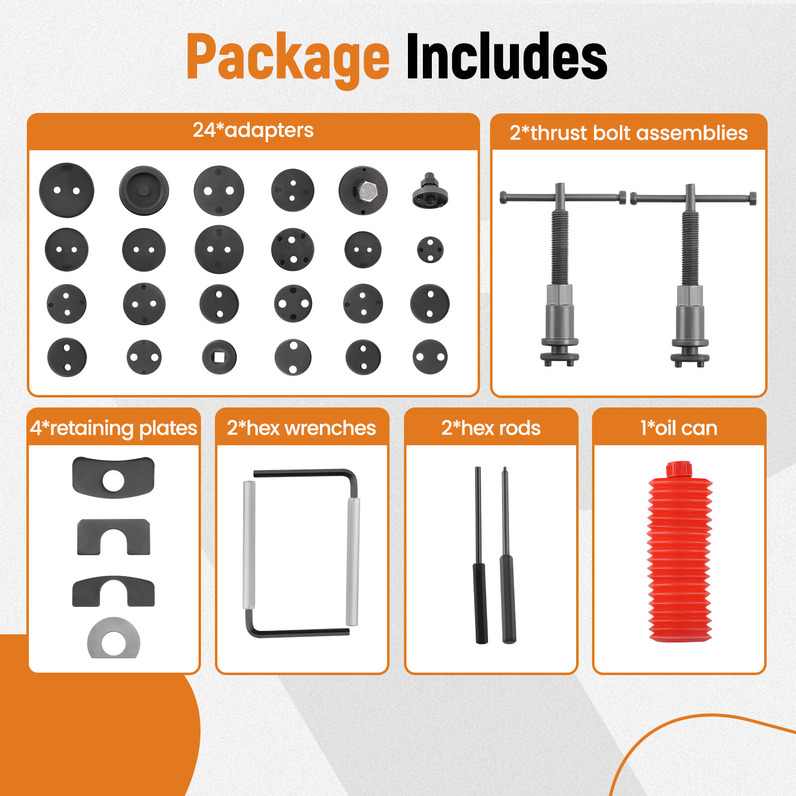 35PC Piece Universal Brake Disc Caliper Wind Back Tool Kit Piston Rewind