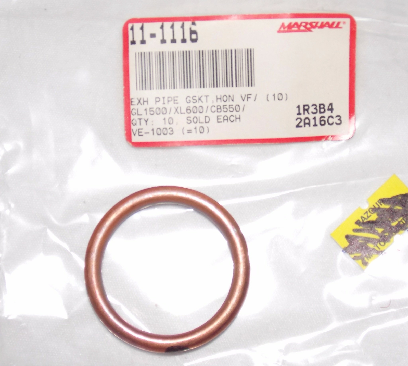 EXHAUST PIPE GASKET HONDA GL1500 XL600 CB550 VE-1003 | 11-1116 | OE# 18291-216-0
