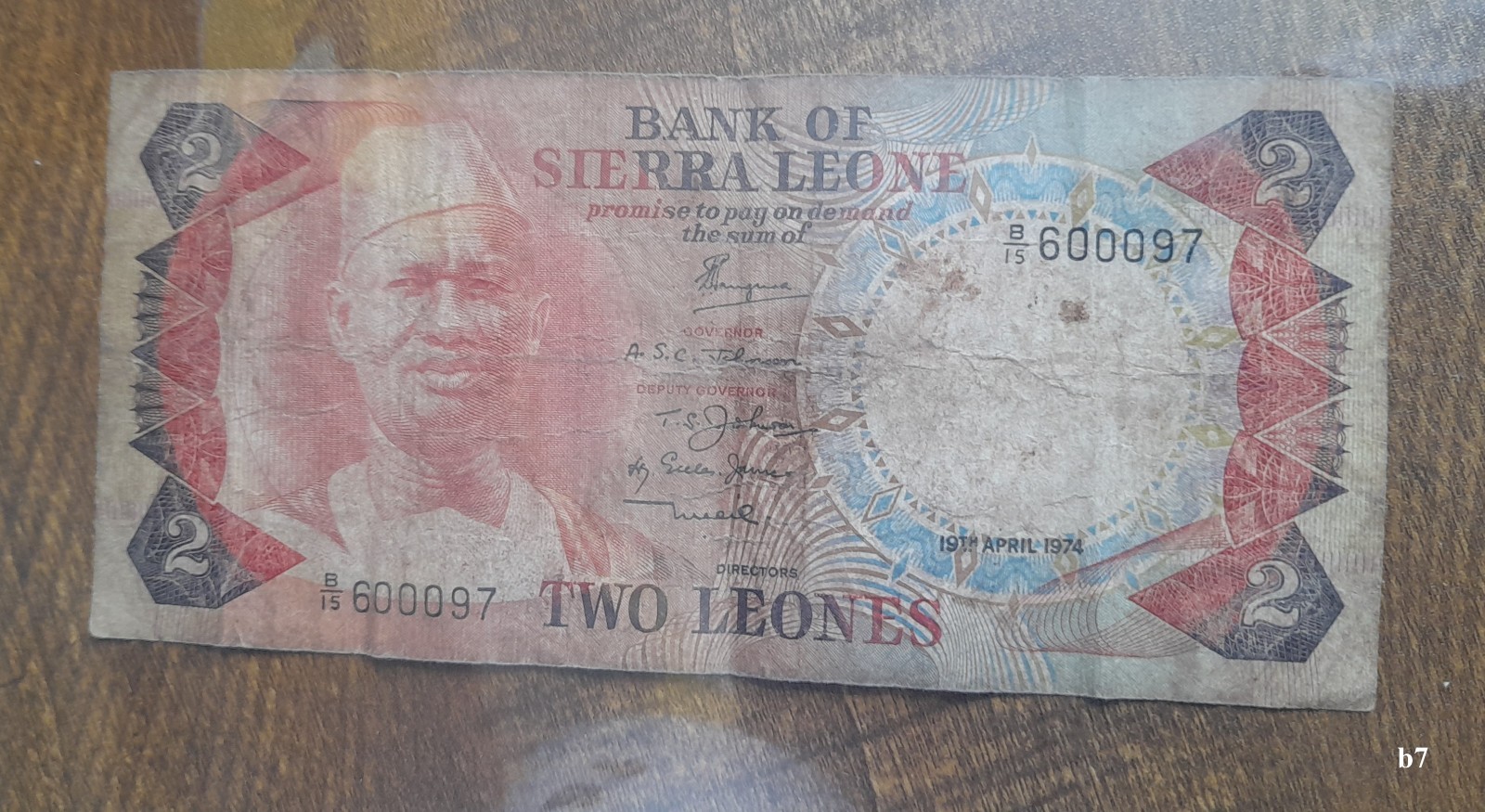 2 Two Leones Banknote 19.04.1974 Sierra Leone