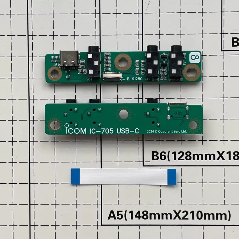 1Pcs DIY ICOM IC-705 USB Type-C Socket PCB Upgrade