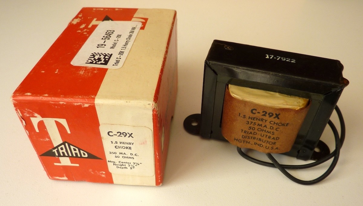 NOS TRIAD C-29X Filter Choke 1.5 Henry 350mA, 50 ohm, unused, US C-17 1H 2H 1.5H