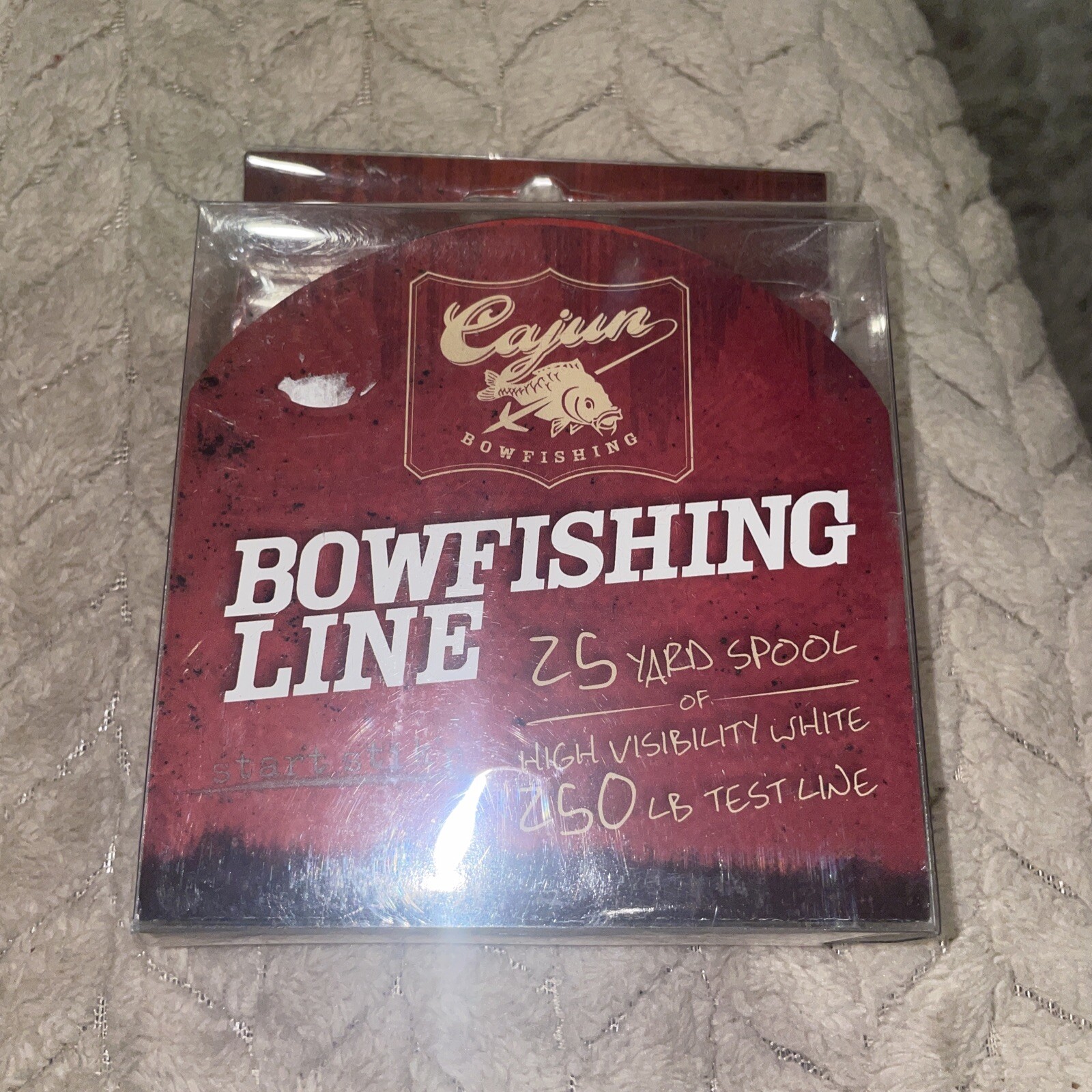 Cajun BowFishing Fishing Line Spool - White,  25 Yards, 250Lbs.Test -