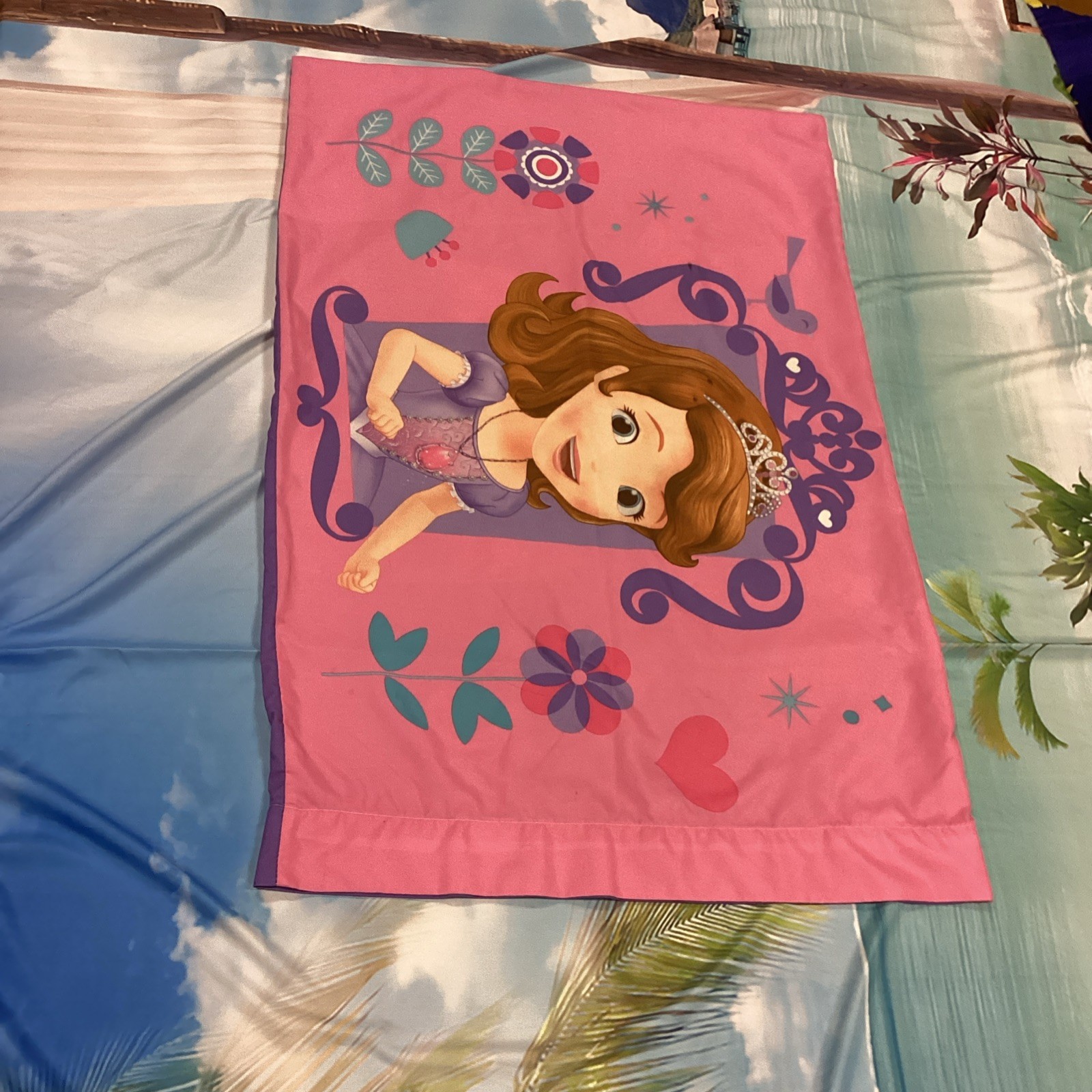Disney Sofia the First Standard Pillowcase Pink Purple Princess Kids Bedroom