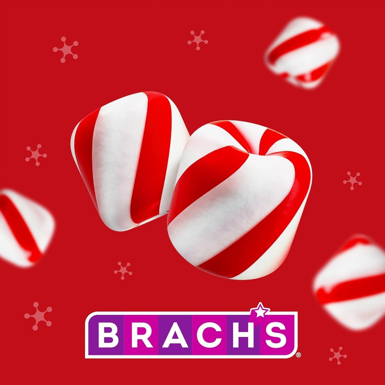 Brachs Bobs Sweet Stripes Soft Peppermint Candy 160 Count 28oz Jar Bulk