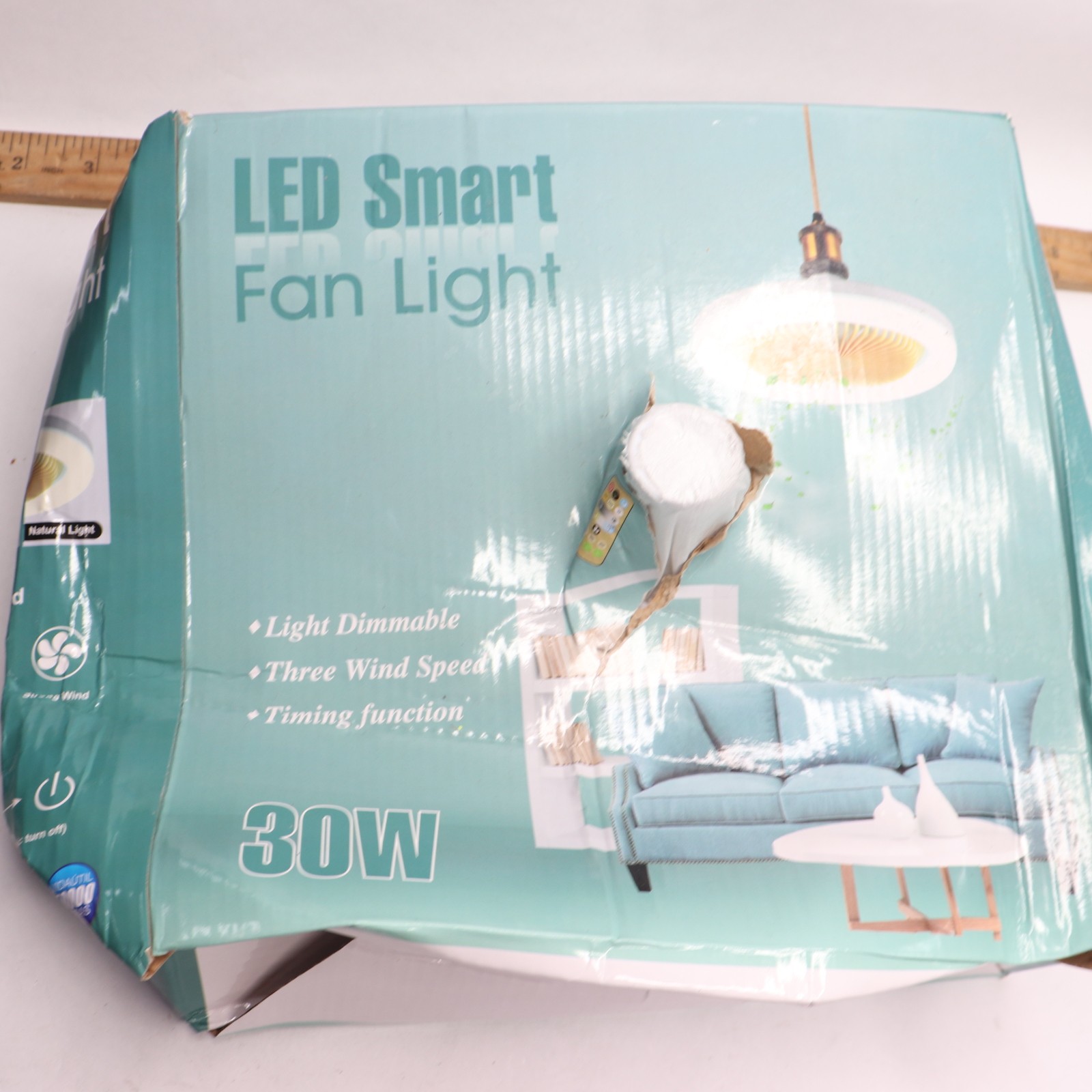 LED Smart Bladeless Fan Light White 30W 9040564WH